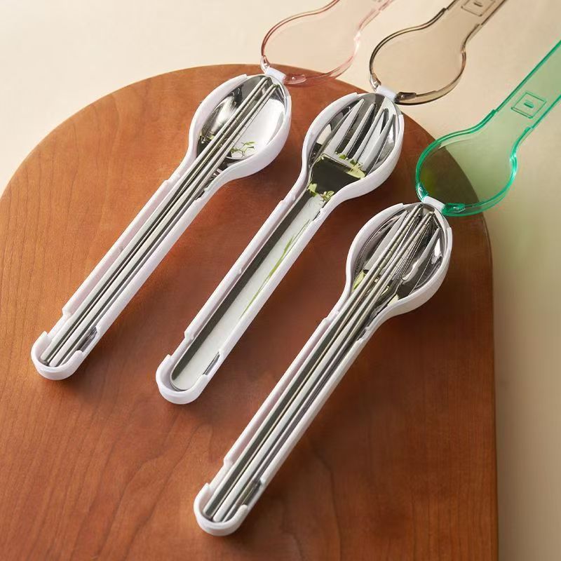 Outdoor Camping Storage Box - Portable Cutlery Set with Storage Box