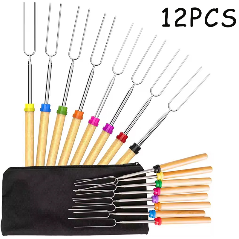 Kitchen Outdoor Camping - Extendable Stainless Steel Long Fork Outdoor