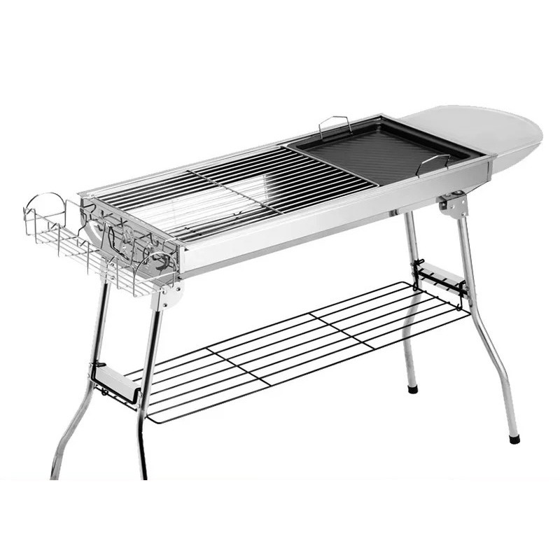 Outdoor Camping Equipment - Large Folding Charcoal Barbecue Grill Outdoor