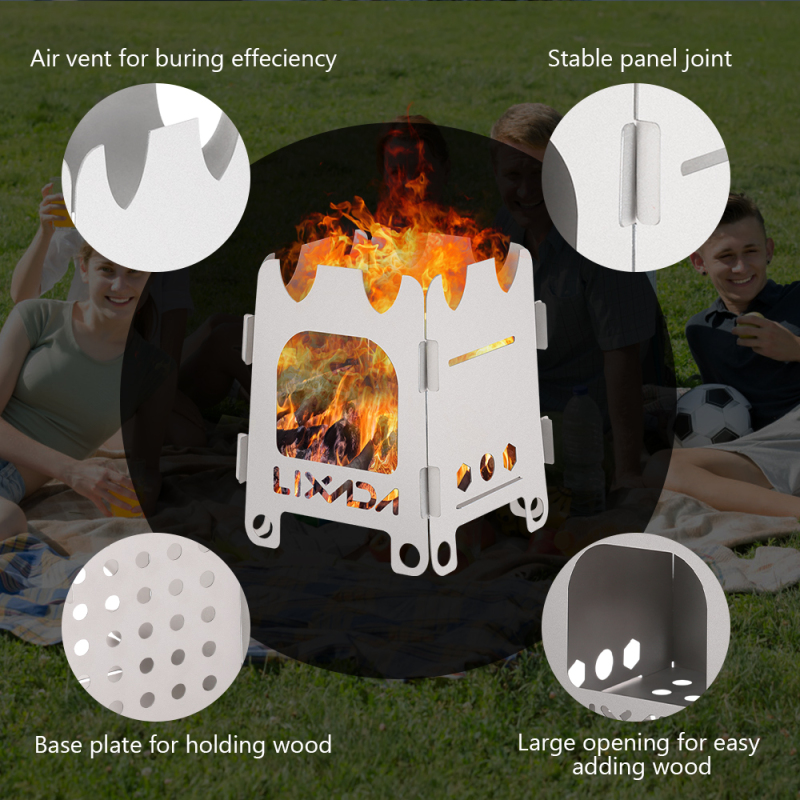 Lixada Titanium/Stainless stee - Outdoor Camping Stove Wood recension och pris