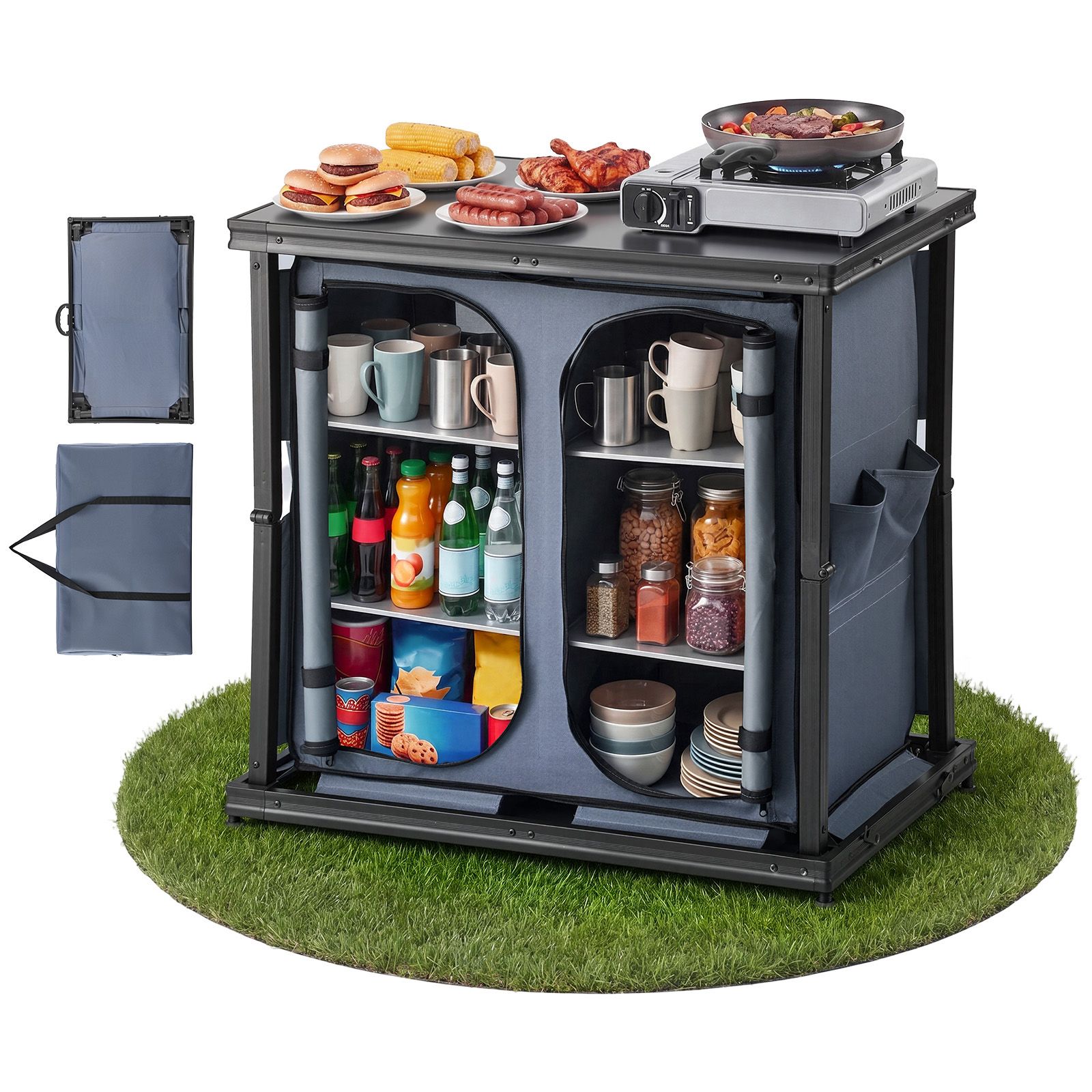 Folding Camping Storage Cabine - Outdoor Camping Kitchen Setup recension och pris