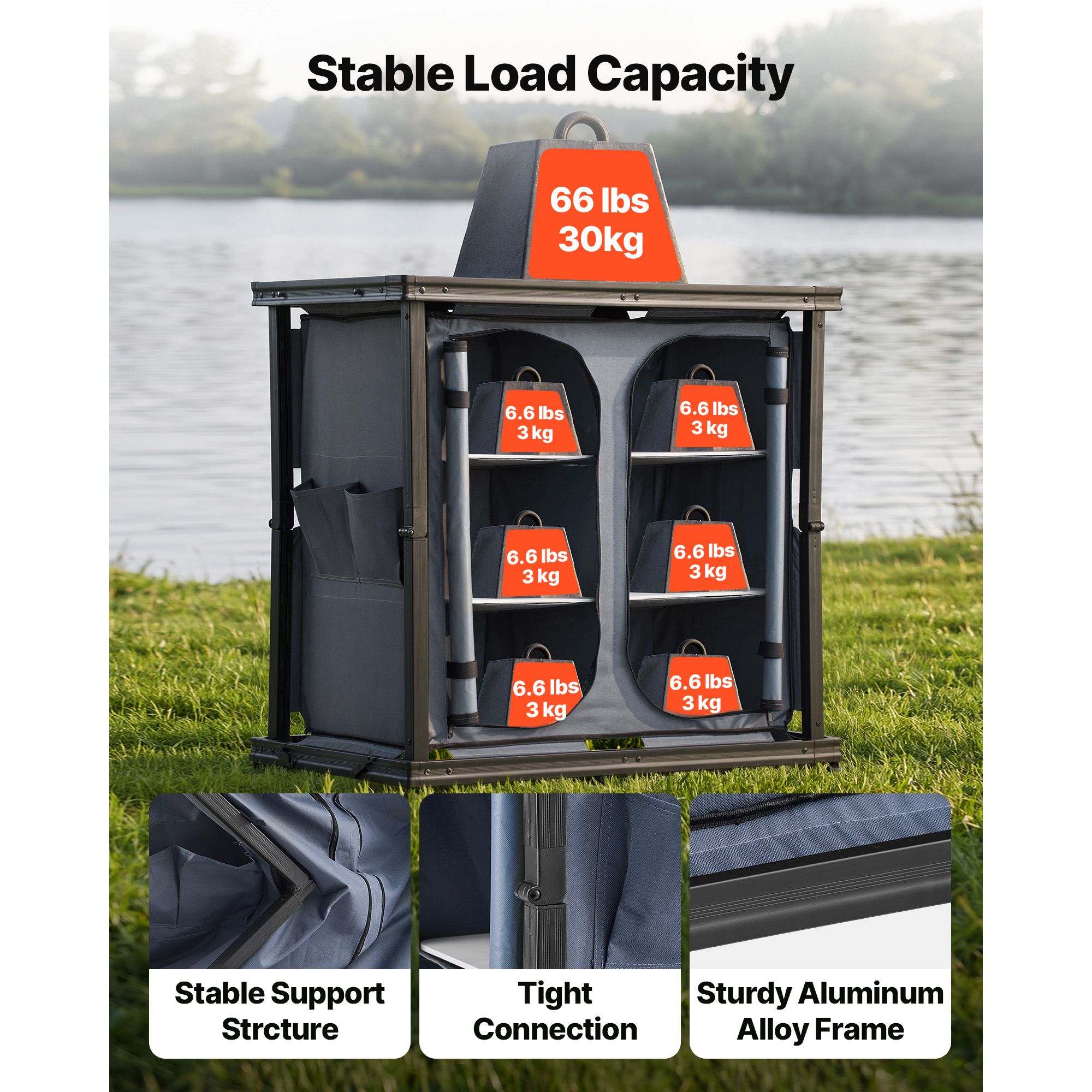 Folding Camping Storage Cabine - Outdoor Camping Kitchen Setup recension och pris