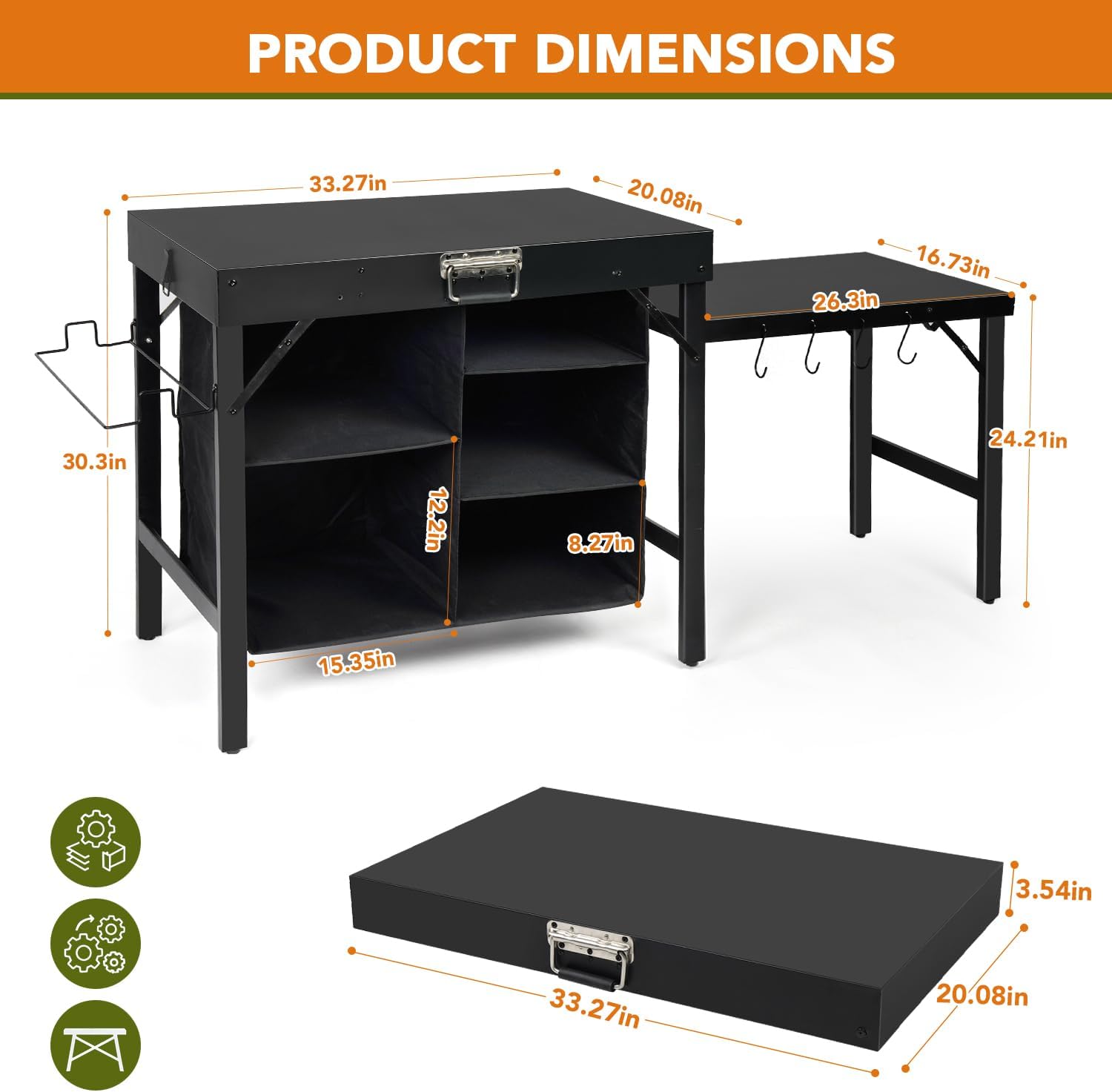 Portable Foldable Griddle Stan - Outdoor Camping Kitchen Setup recension och pris