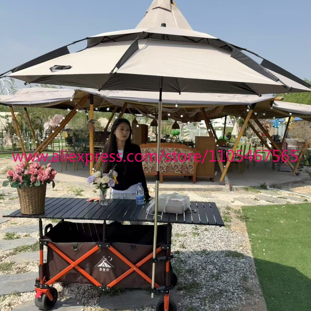 1PCS camper stall large foldab - Outdoor Camping Trolley recension och pris