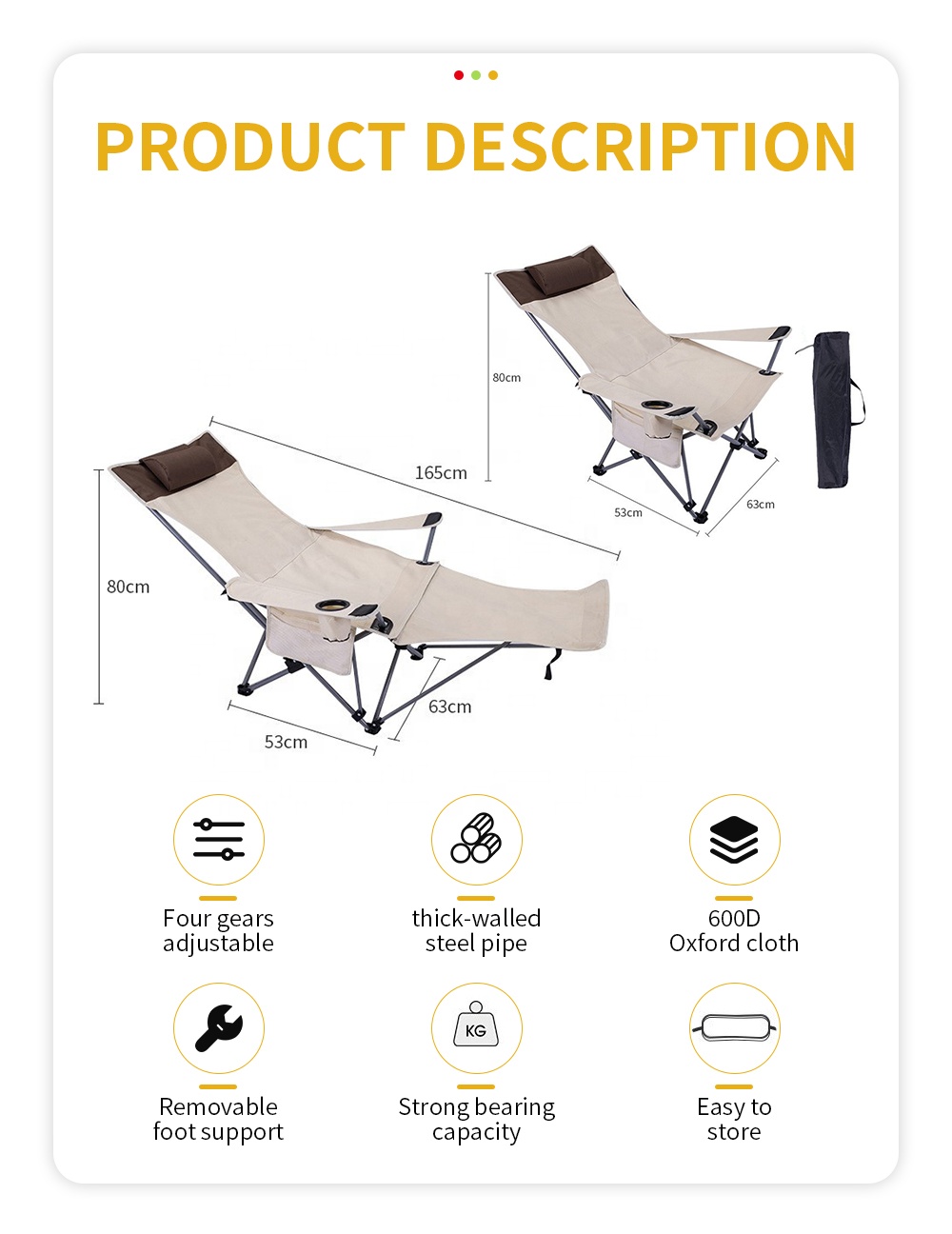 Portable Folding Reclining Cha - Outdoor Camping Chairs recension och pris