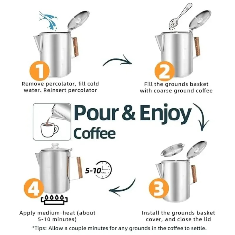Stainless Steel Camping Coffee - Camp Percolator Coffee recension och pris