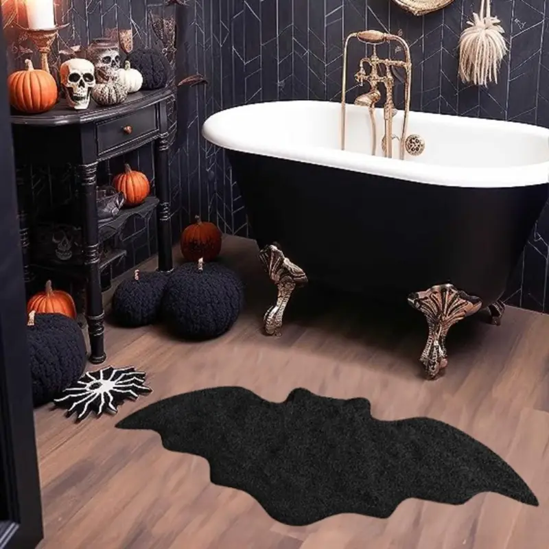 Black Halloween Bat Rug Non Sl - Outdoor Camping Kitchen Setup recension och pris