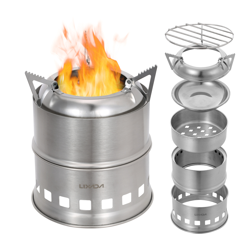 Lixada Stainless Steel Wood St - Outdoor Camping Stove Wood recension och pris