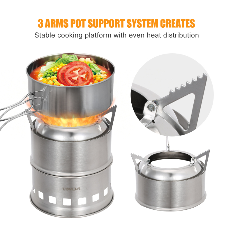 Lixada Stainless Steel Wood St - Outdoor Camping Stove Wood recension och pris
