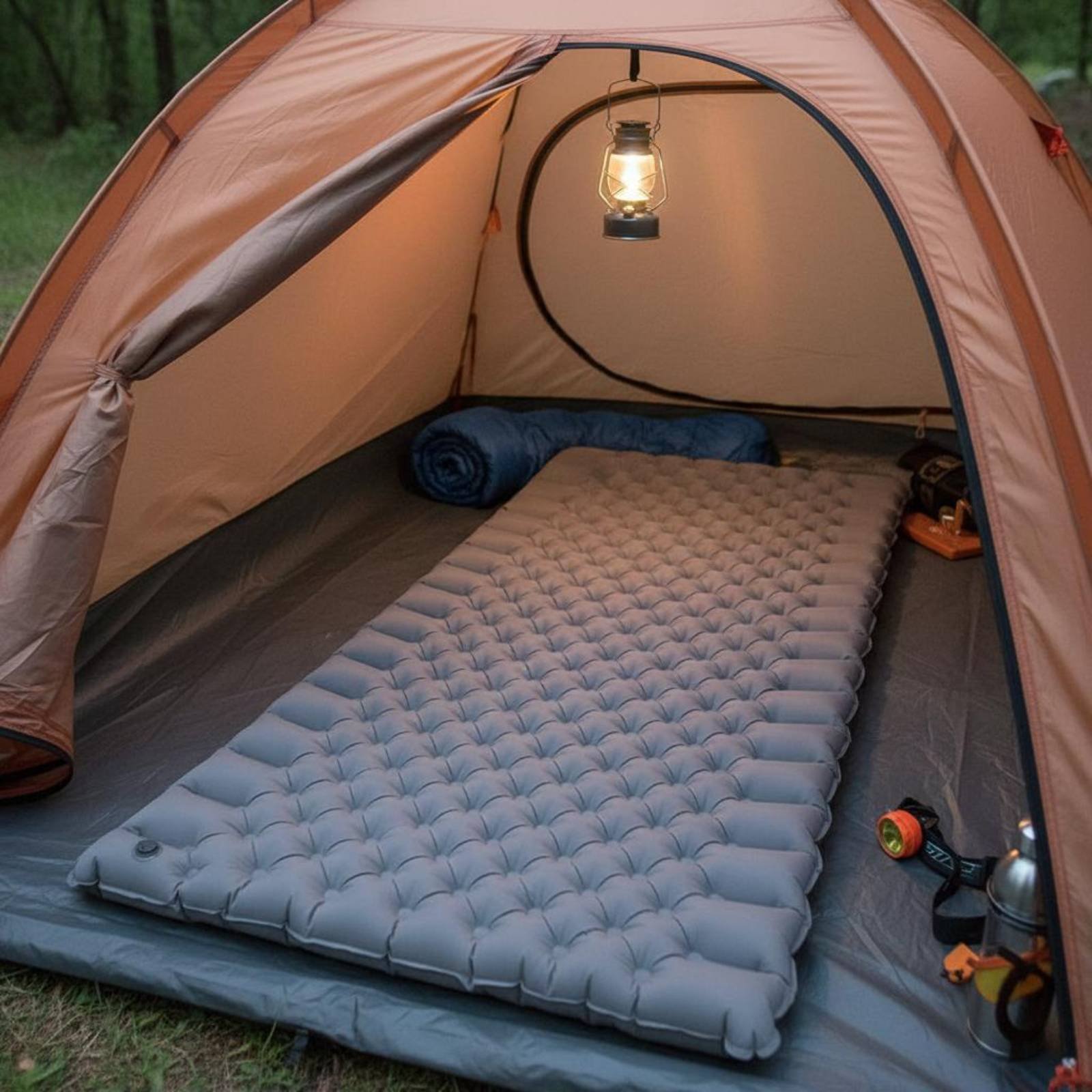 Inflatable Camping Mat Nylon T - Outdoor Camping Rug recension och pris