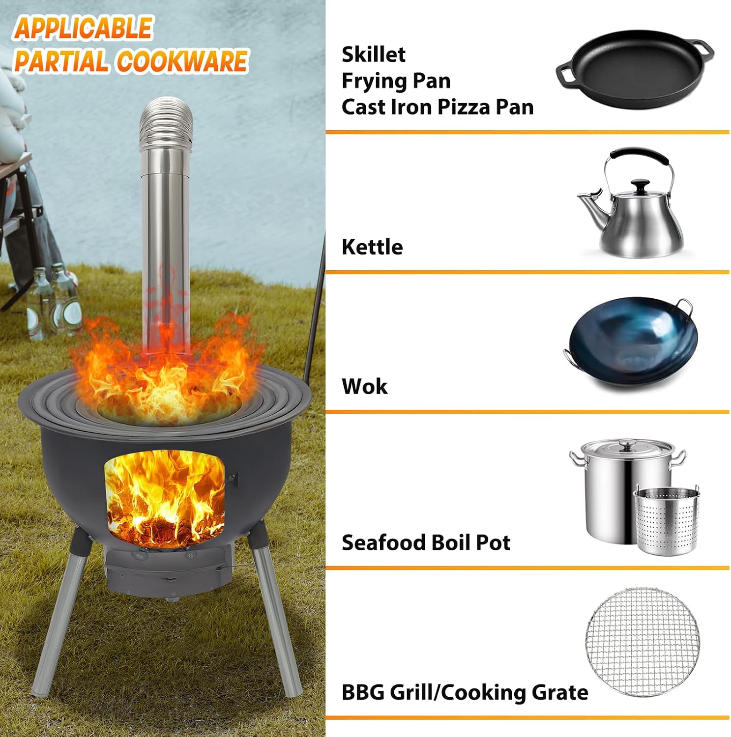 Portable Wood Burning Rocket S - Outdoor Camping Stove Wood recension och pris
