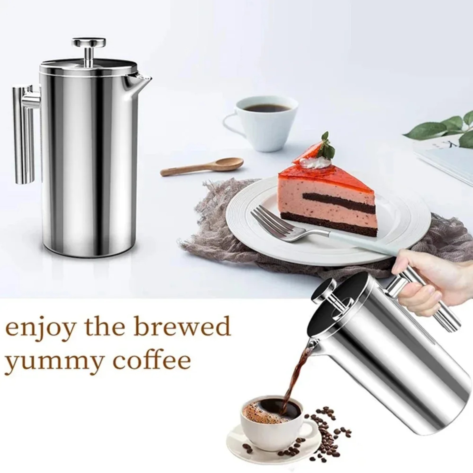 Portable French Press Stainles - Camp Percolator Coffee recension och pris