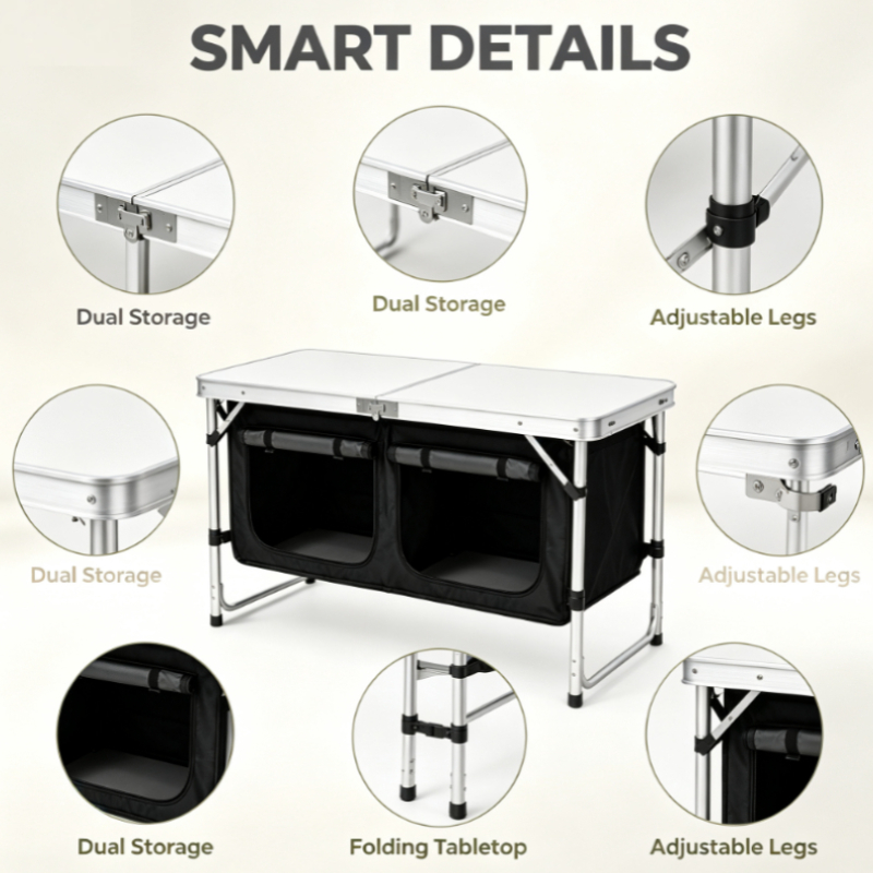 Silver Aluminum Folding Campin - Outdoor Camping Kitchen Setup recension och pris