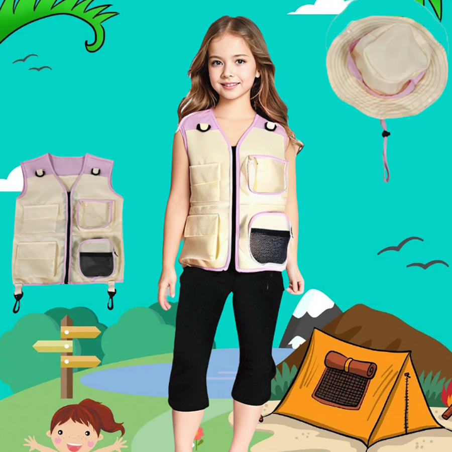 Children Explorer Vest Hat Sui - Outdoor Camping Kids Activities recension och pris