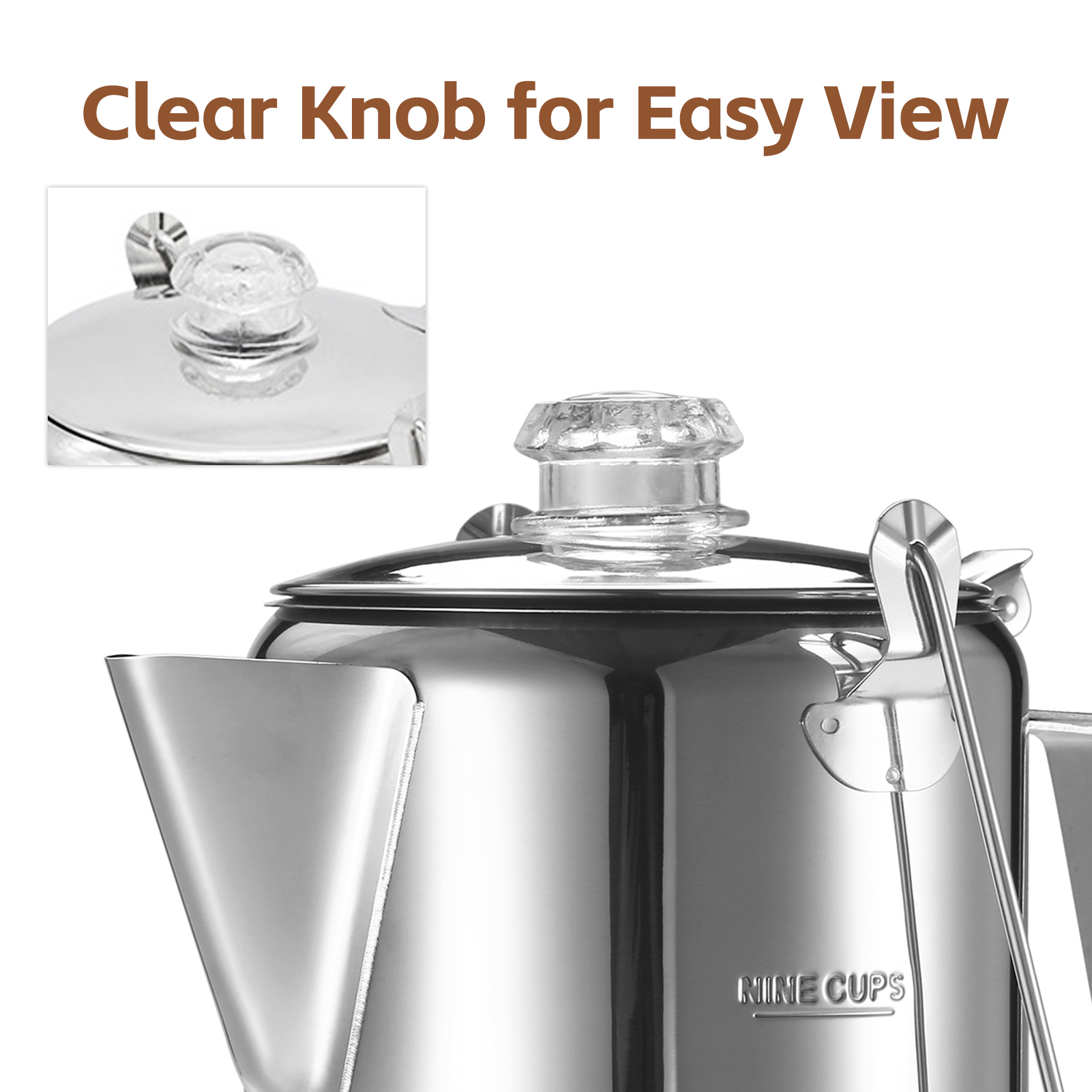 1.2L Outdoor 9 Cup Stainless S - Camp Percolator Coffee recension och pris