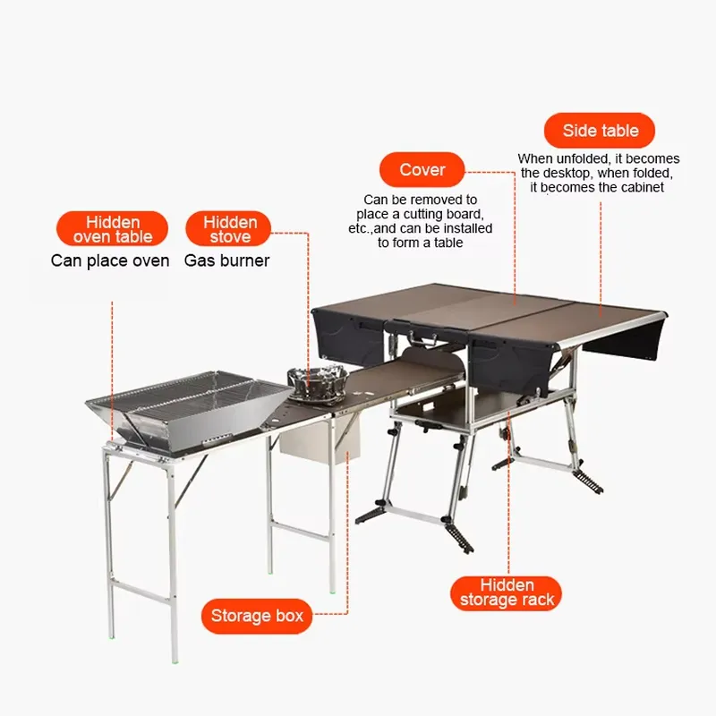 Convenient Camping Kitchen Box - Outdoor Camping Kitchen Setup recension och pris