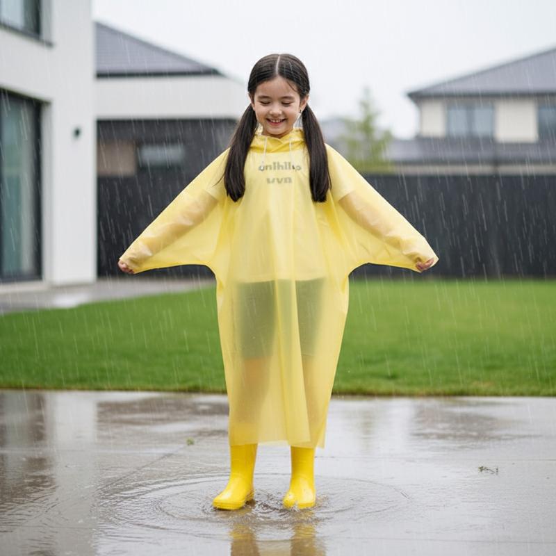 Disposable Long Kids Raincoat  - Outdoor Camping Kids Activities recension och pris