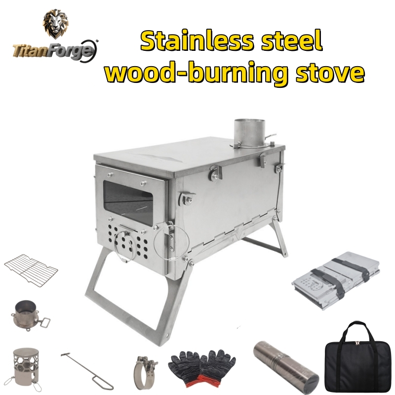 Folding Wood Stove, Stainless  - Outdoor Camping Stove Wood recension och pris