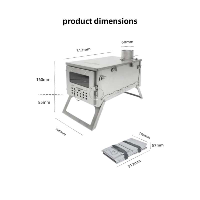 Folding Wood Stove, Stainless  - Outdoor Camping Stove Wood recension och pris