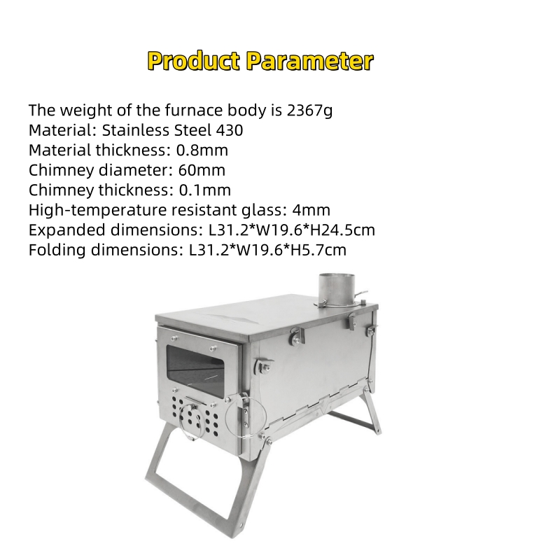 Folding Wood Stove, Stainless  - Outdoor Camping Stove Wood recension och pris