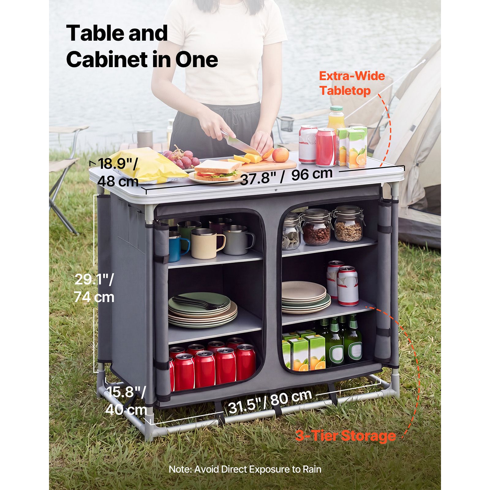 Camping Storage Cabinet, Outdo - Outdoor Camping Kitchen Setup recension och pris