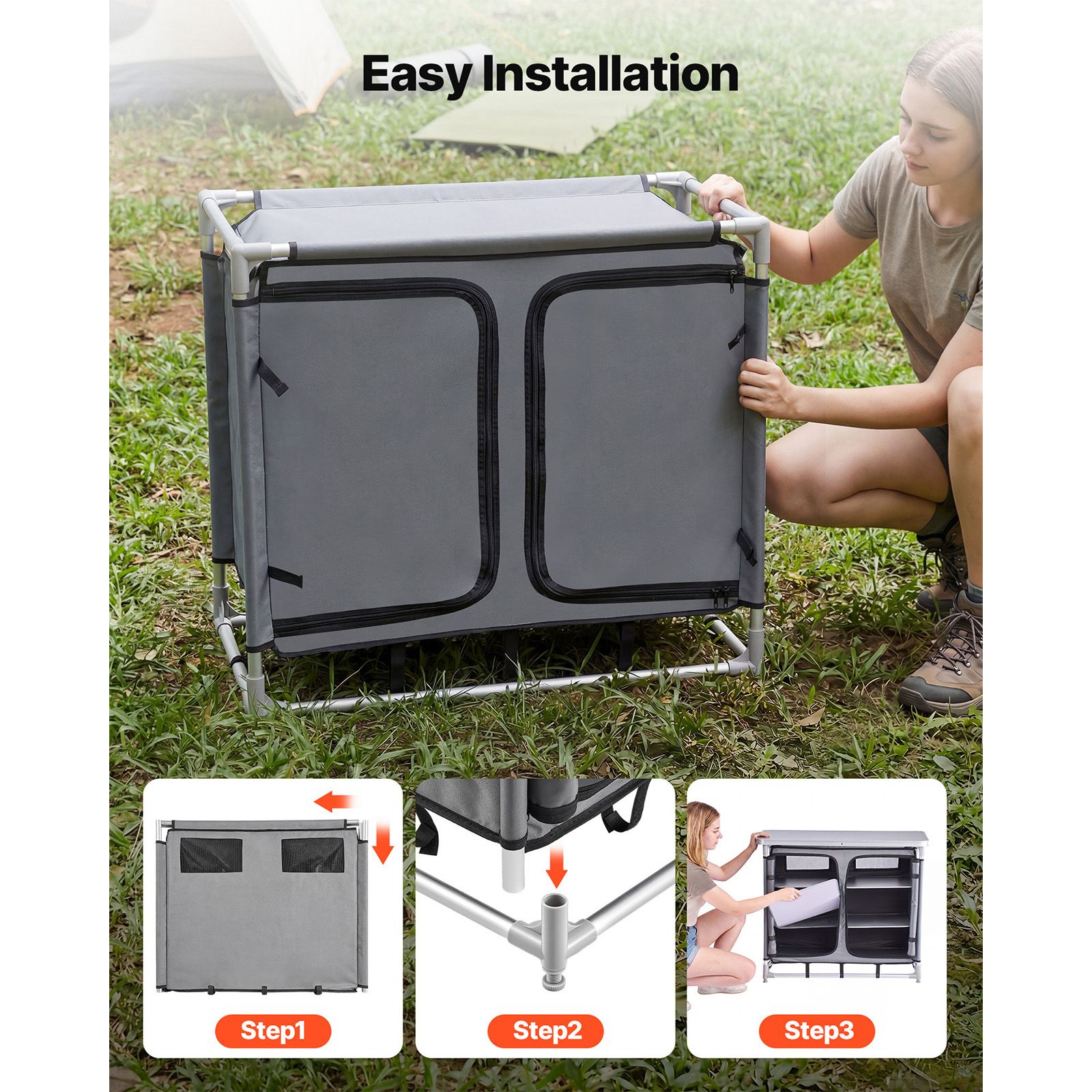 Camping Storage Cabinet, Outdo - Outdoor Camping Kitchen Setup recension och pris