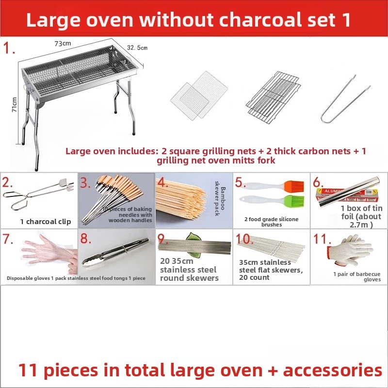 Large Folding Charcoal Barbecu - Outdoor Camping Equipment recension och pris
