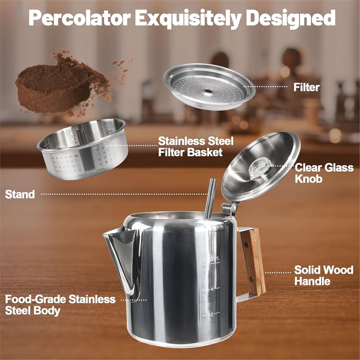 6 Cup Percolator 304 Stainless - Camp Percolator Coffee recension och pris