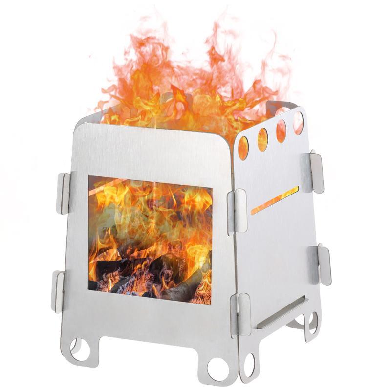 1 Set Lightweight Folding Camp - Outdoor Camping Stove Wood recension och pris