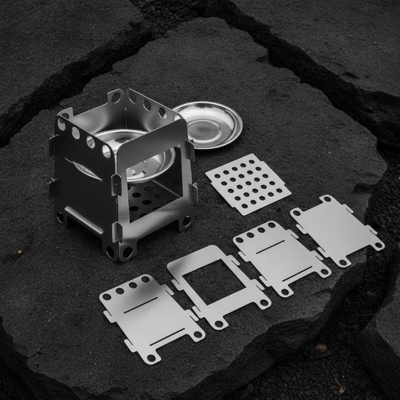 1 Set Lightweight Folding Camp - Outdoor Camping Stove Wood recension och pris